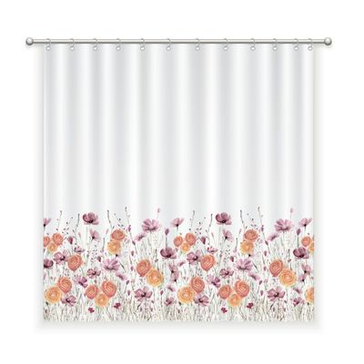 CORTINA DE BAÑO ALGODÓN RANÚNCULOS