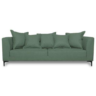 Sofá Cordelia Felpa Verde 2 Cuerpos