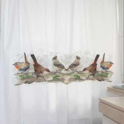 Imagen 2 del producto CORTINA DE BAÑO ALGODÓN PÁJAROS CHILENOS