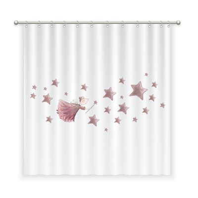 CORTINA DE BAÑO ALGODÓN HADA ROSA