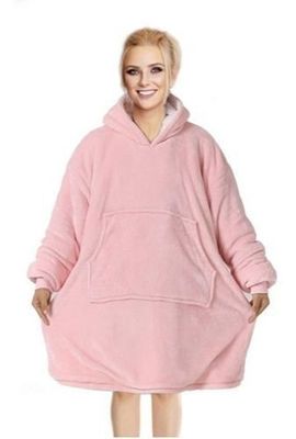 Manta Unisex Tipo Polerón Con Capucha Sherpa