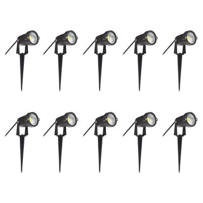 Pack 10 Foco LED Estaca Jardín 6W RGB