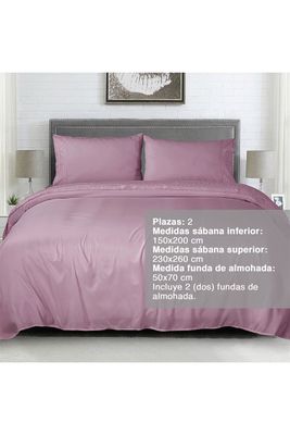 Imagen 2 del producto Sábana Broderie 2 Plazas Lila