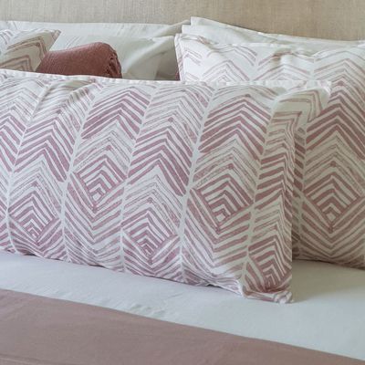 Imagen 2 del producto FUNDA COJÍN ALGODÓN ESPIGAS ROSA VIEJO 45X45