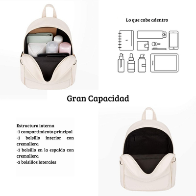 Imagen 2 del producto ECOSUSI Mini mochila con lazo Blanco