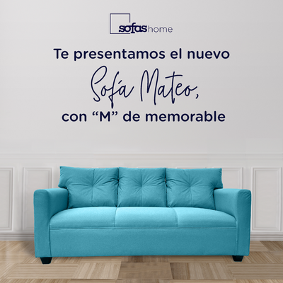 Imagen 2 del producto Sofá Mateo Chenille Turquesa Pata Plastica 3C