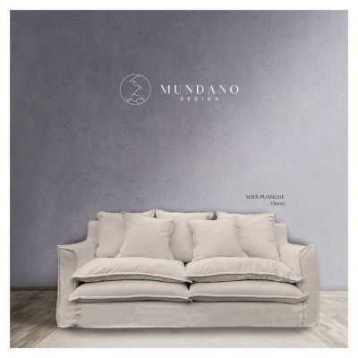 Imagen 2 del producto Sofá Puangue Chenille Hueso 3C