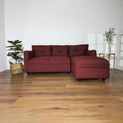 Imagen 2 del producto Seccional Mateo Chenille Rojo Pata Plastica