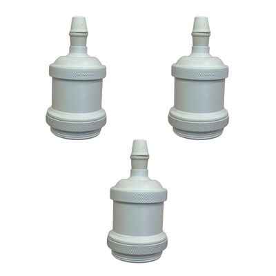 Pack 3 Soquetes E-27 Retro Blanco Vintage