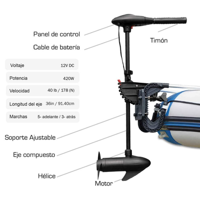 Imagen 2 del producto Motor Eléctrico Trolling 5 Velocidades