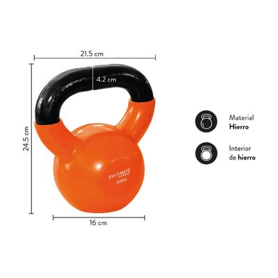 Imagen 2 del producto Kettlebell Pro - Pesa Rusa 20 kg Naranjo