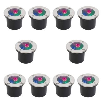 Pack 10 Foco LED Piso 3W 220V RGB
