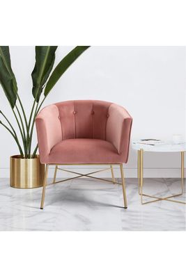Imagen 2 del producto Poltrona Sitial Terciopelo Navona Rosa