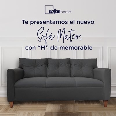 Imagen 2 del producto Sofá Mateo Chenille Grafito Pata Madera 3C