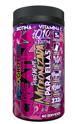 Creatina Doblemente Micronizada para Ellas 235g 40sv Candy pop - ITALO GROTTINI