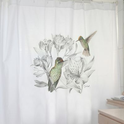 Imagen 2 del producto CORTINA BAÑO ALGODÓN ENCANTO PICAFLORES