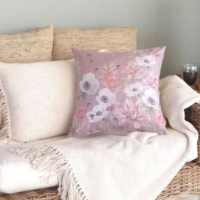 Imagen 2 del producto FUNDA COJÍN GAMUZA ANÉMONE BLANCA 45X45