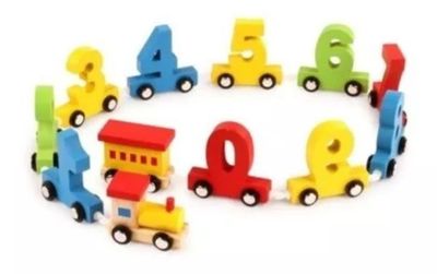 Tren De Números Didácticos De Madera Para Niños Aprendizaje