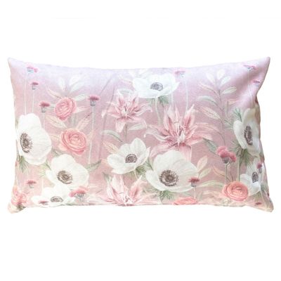 FUNDA COJÍN GAMUZA ANÉMONE BLANCA 50X30