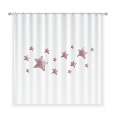 Imagen 1 del producto CORTINA DE BAÑO ALGODÓN ESTRELLAS ROSA