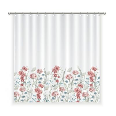 CORTINA BAÑO ALGODÓN ORIQUIDEAS