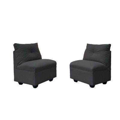 Par Butacas Mateo Chenille Grafito Pata Plastica 1C