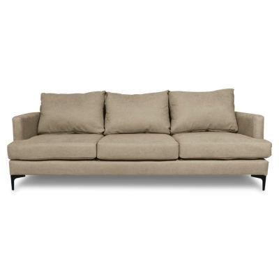 Sofá Aldara Felpa Beige 3 Cuerpos