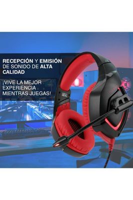 Imagen 2 del producto Audífonos Gamer L1B Luces Led con Micrófono Rojo
