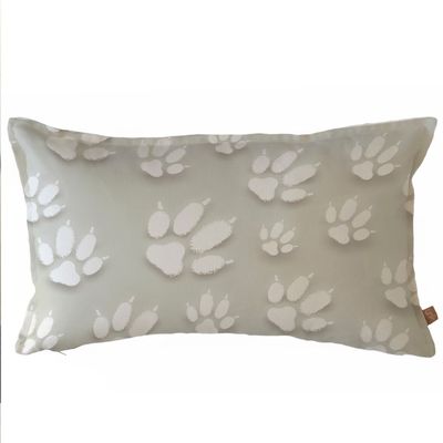 FUNDA COJÍN ALGODÓN HUELLAS 50X30