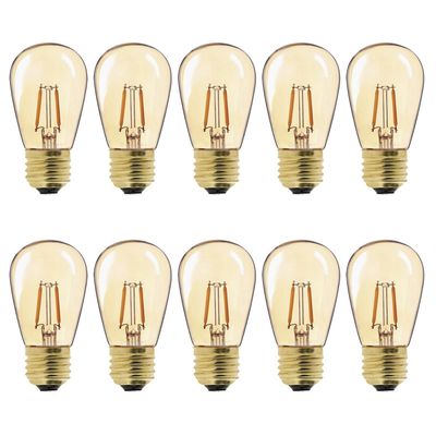 Pack 10 Ampolletas E-27 Filamento 2W Cálido