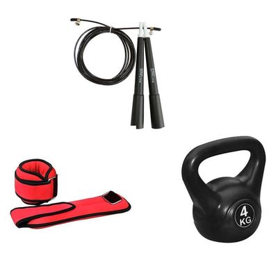 Imagen 1 del producto Kettlebell 4 kg+ Pesas T/M0.5 + Cuerda Salto Slim
