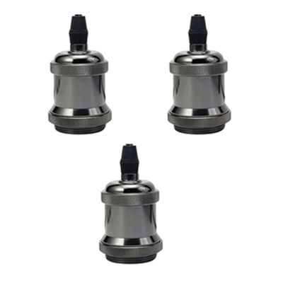 Pack 3 Soquetes E-27 Retro Plateado Vintage