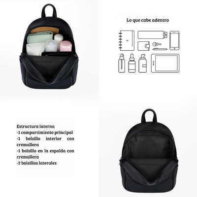 Imagen 2 del producto ECOSUSI Mini mochila con lazo Negro