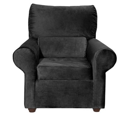 Sillon Beron 1c Felpa Negro  95 x 90 x 100