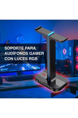 Imagen 2 del producto Soporte de Audífonos Gamer RGB TH650 Negro