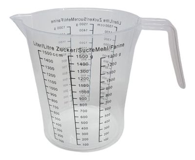 Set 3 Jarros Plasticos Medidas Repostería Cocina Taza 1500ml