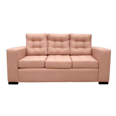 Sofá Antu Chenille Tipo Lino Palo Rosa 3 Cuerpos