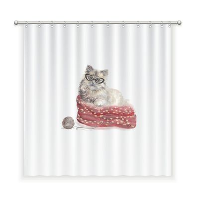 Imagen 1 del producto CORTINA DE BAÑO ALGODÓN GATO