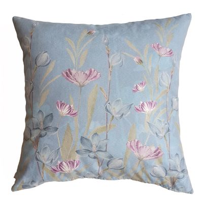 FUNDA COJÍN GAMUZA FLORCITAS DE NARCISOS 45X45