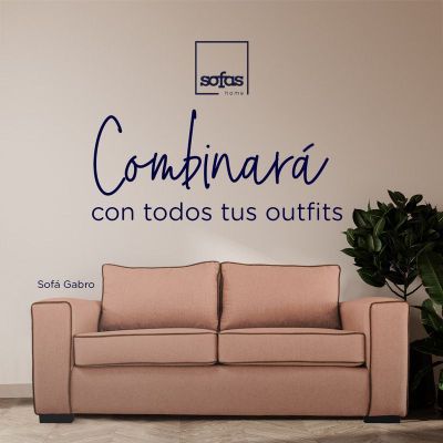 Imagen 2 del producto Sofá Gabro Felpa Palo Rosa 3 Cuerpos