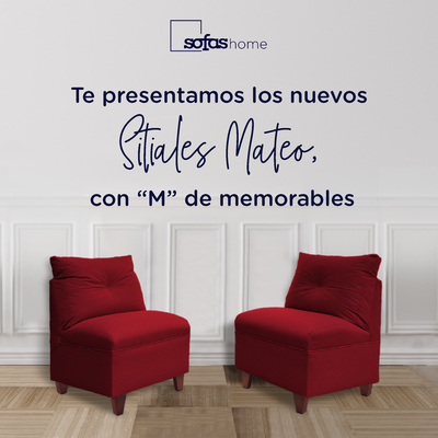 Imagen 2 del producto Par Butacas Mateo Chenille Rojo Pata Madera 1C