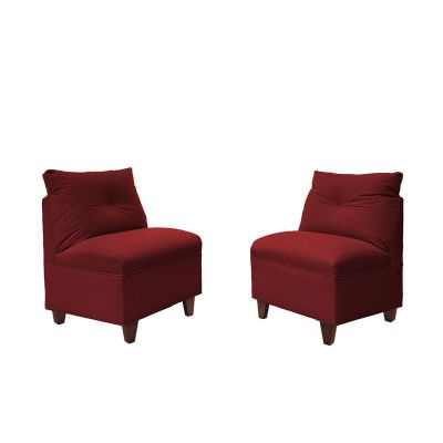 Par Butacas Mateo Chenille Rojo Pata Madera 1C