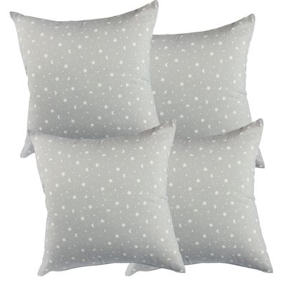 Set 4 Cojines Lona Estrellita Gris 50x50 cm