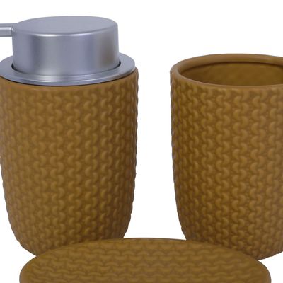 Imagen 2 del producto Juego de Baño Decorativo Boston 3 Piezas Mostaza