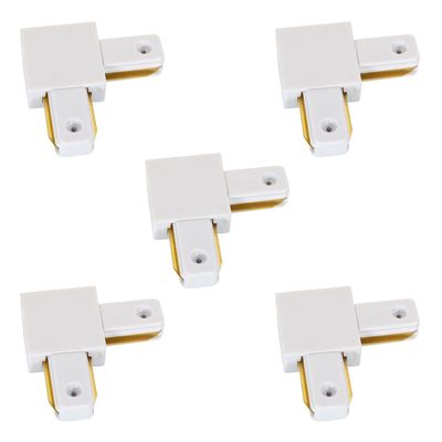 Imagen 1 del producto Pack 5 Conectores Para Carril Monofásico De Iluminación LED ""L"" Blanco