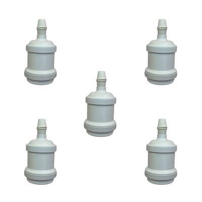Pack 5 Soquetes E-27 Retro Blanco Vintage