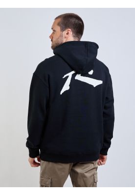 Imagen 2 del producto Poleron Canguro R Logo Hoodie Negro Hombre Rusty