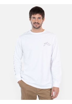 Polera ML Shredmax Blanco Hombre Rusty