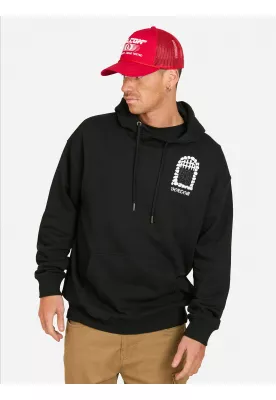 Poleron Canguro Spot Negro Hombre Volcom