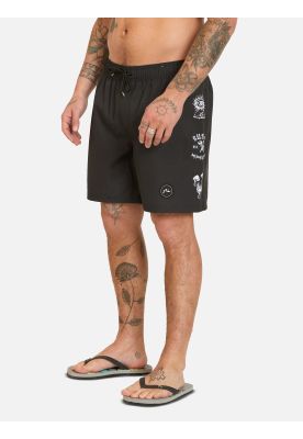 Traje De Baño Corto Northix Negro Hombre Rusty